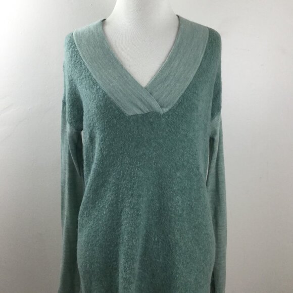 Anthropologie Moth Wool/Alpaca Blend Sage Green Two-Tone Top s - Picture 3 of 9